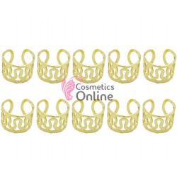 Inele din metal pentru codite afro RNG58HH Aurii, Set 10 bucati